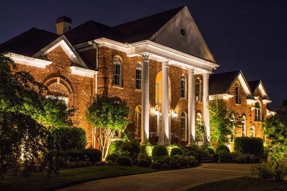 Nashville home with outdoor lighting, LED architectural lighting