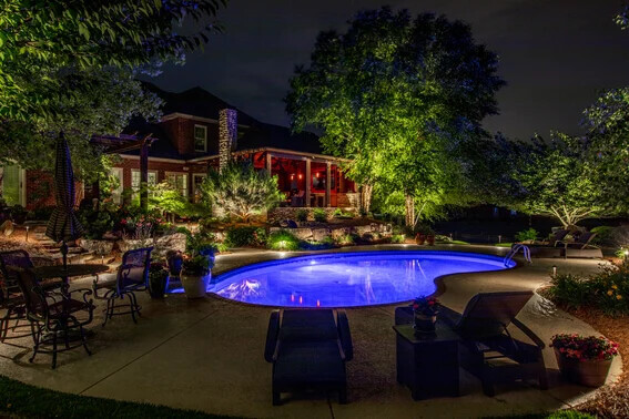 Landscape Architects and lighting designers - pool backyard