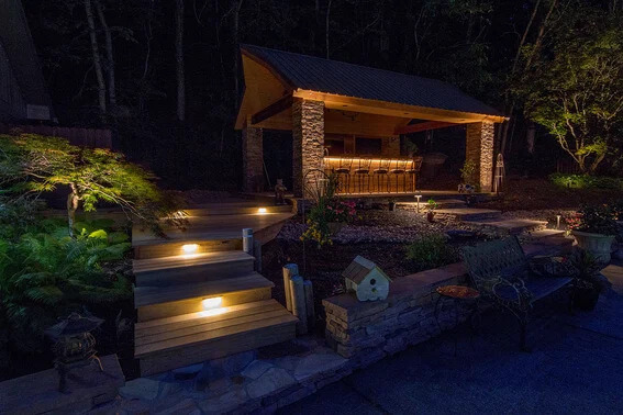 Outdoor Kitchen Lighting -  Desk Stairs