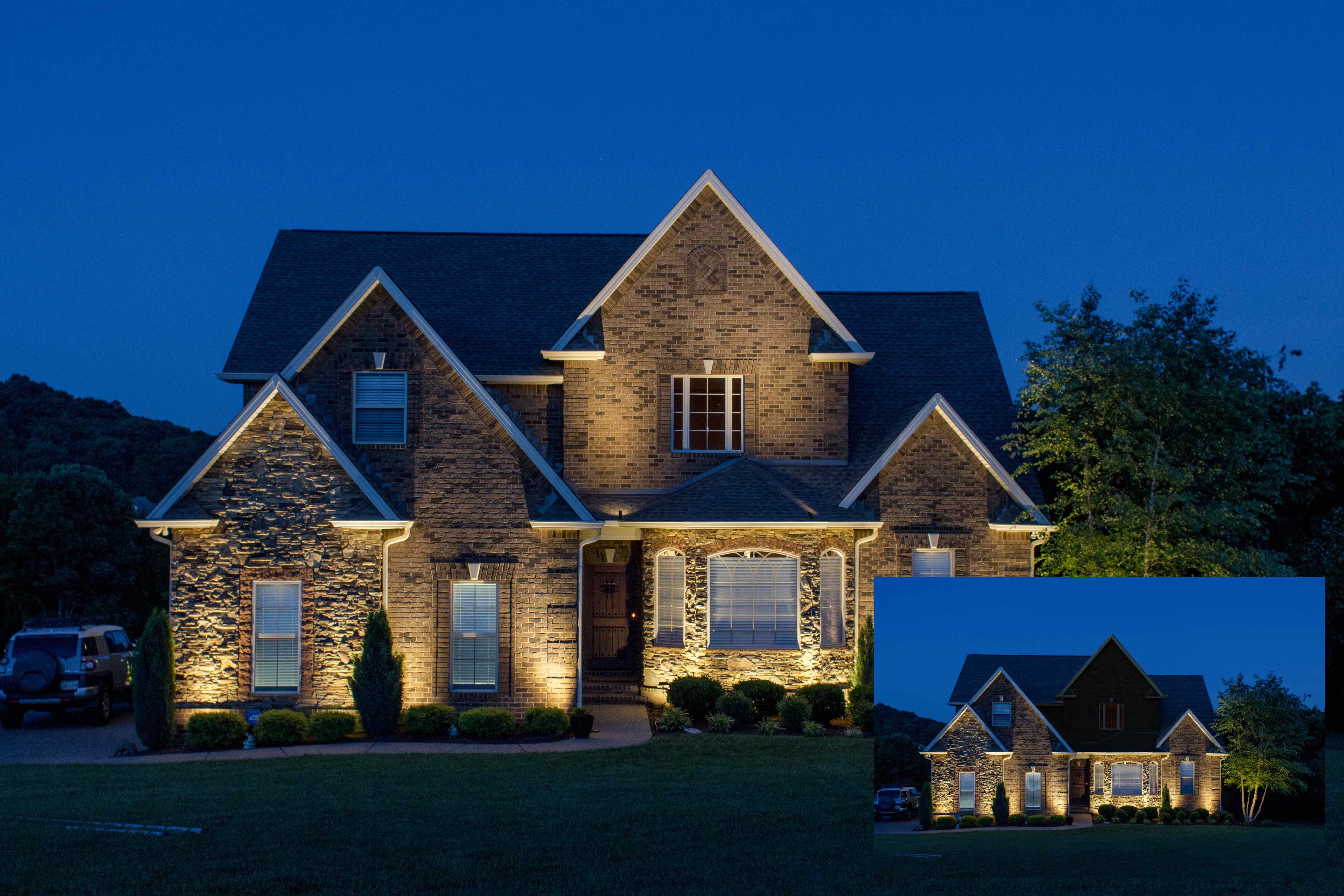 exterior roof peak lighting